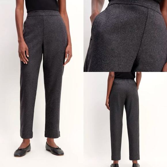 Everlane Pants - Everlane Dark Charcoal Wool Gray High-Rise Straight Trousers